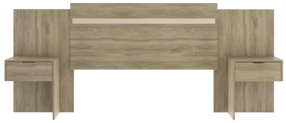 Testata allungabile con comodini - 140/160 cm - Colore: Naturale - PARATI