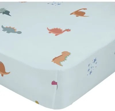 Lenzuolo con angoli HappyFriday Mini dinosaur Azzurro Multicolore 70 x 140 x 14 cm