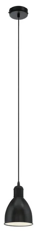 Eglo 55243 - Lampada a sospensione PRIDDY su cavo 1xE27/60W/230V, nera