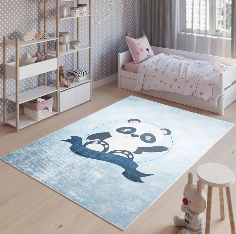 Tappeto per bambini con un simpatico panda Larghezza: 140 cm | Lunghezza: 200 cm