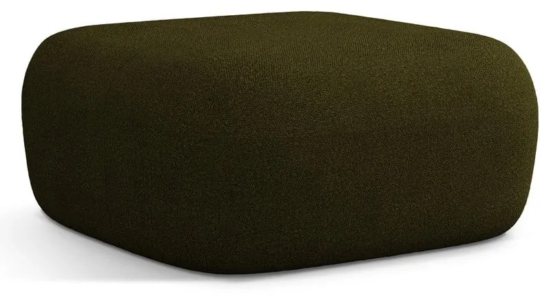 Pouf in tessuto bouclé verde Jenny - Micadoni Home