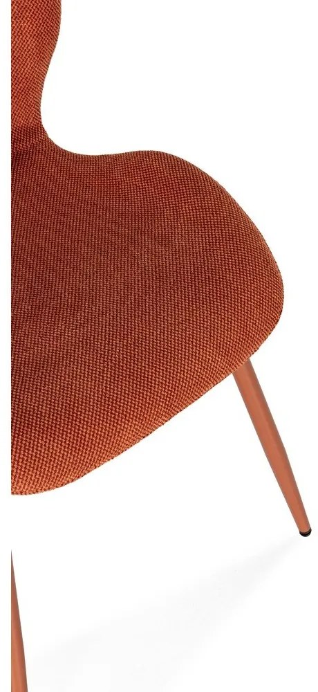 Sedie da pranzo in set color terracotta in imbottito 4 pz Ansu – Marckeric
