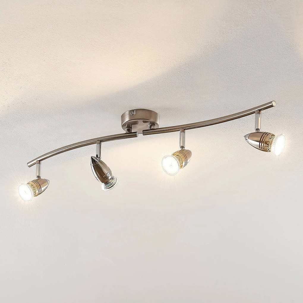 ELC Kalean faretto a soffitto, nichel, 4 luci