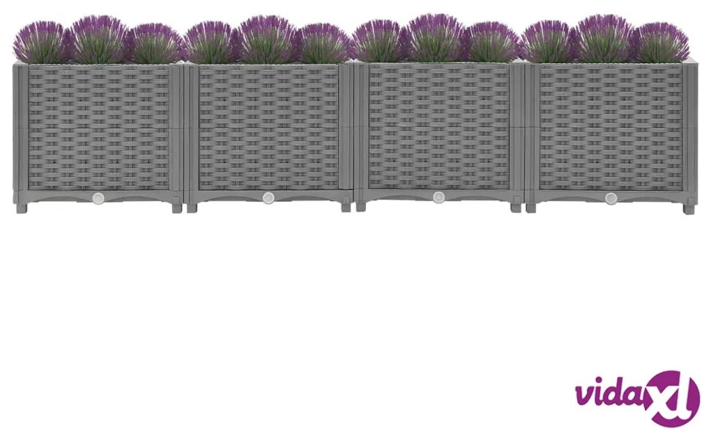 vidaXL Fioriera Rialzata 160x40x38 cm in Polipropilene