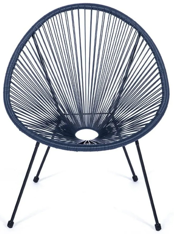 Sedia da giardino in rattan artificiale blu Avocado - Bonami Selection