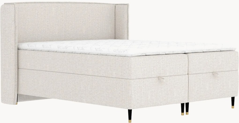 Letto boxspring fatto a mano con contenitore Monpelli, H3