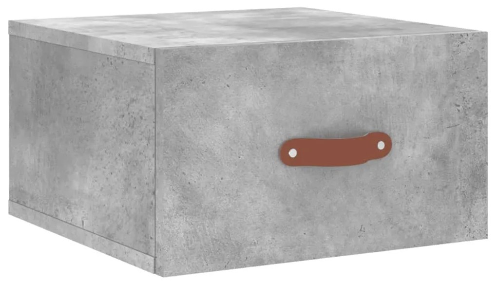 Comodini a muro 2 pz grigio cemento 35x35x20 cm