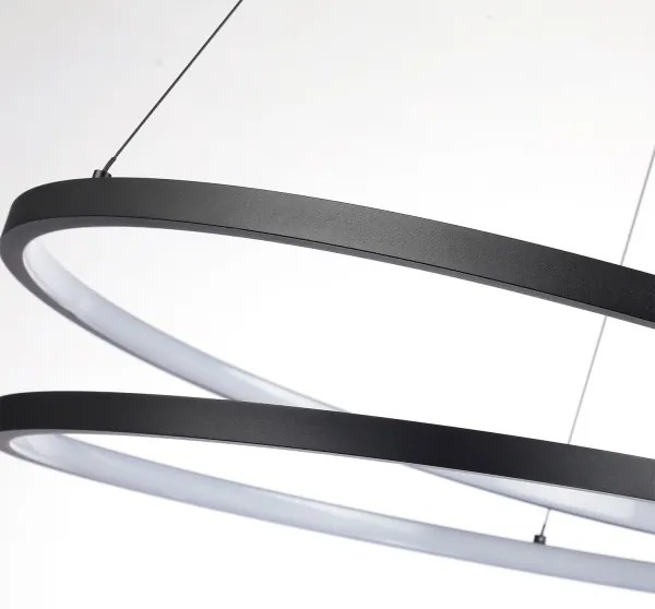 Brilagi-LED Lampada a sospensione dimmerabile con cavo TWISTER LED/48W/230V Ø 50 cm nero + telecomando