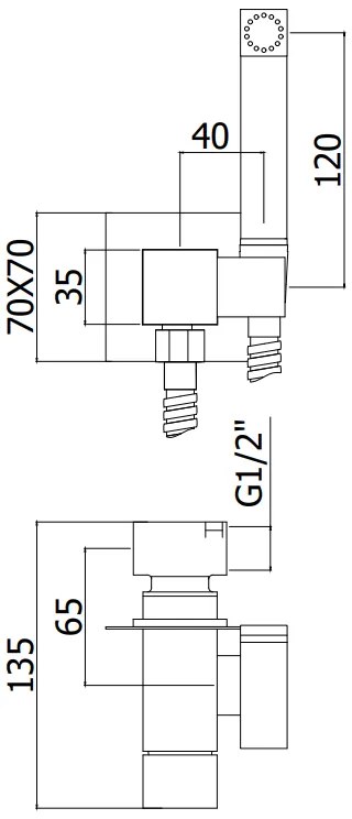 Paffoni Tweet Square Zdup112 Miscelatore Bidet Quadro Con Doccetta In Metallo Cromo