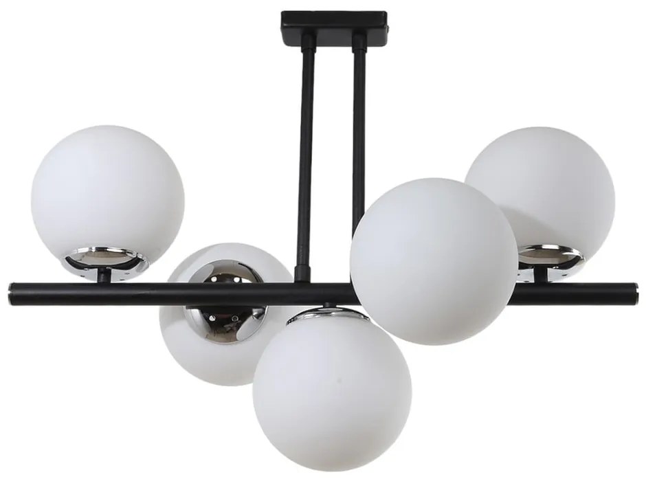 Lampada da soffitto bianca e nera con paralume in vetro ø 15 cm Sail - Squid Lighting