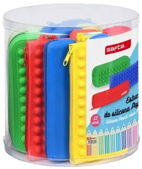Astuccio Scuola Safta Pop It Multicolore Set (12 Pezzi)