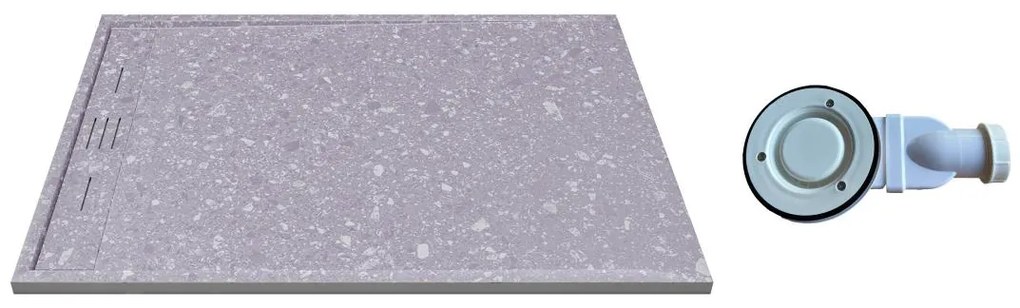 Piatto doccia extrapiatto appoggio o incasso tagliabile 140x90cm Resina SMC Bianco marmorizzato - LYROSA