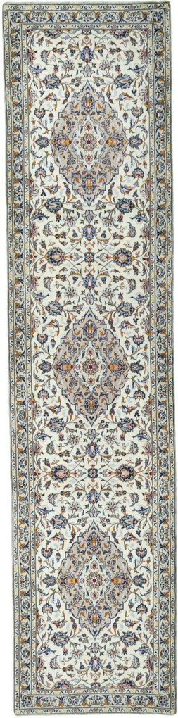 Kashan Tappeto 100x420 Beige (Iran) Annodato A Mano