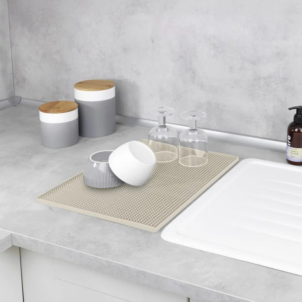 Tappetino scolapiatti beige in gomma 40x30 cm Maxi – Wenko