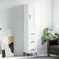 Credenza 34,5x34x180 cm in Legno Multistrato Bianco Lucidocod mxl 102209