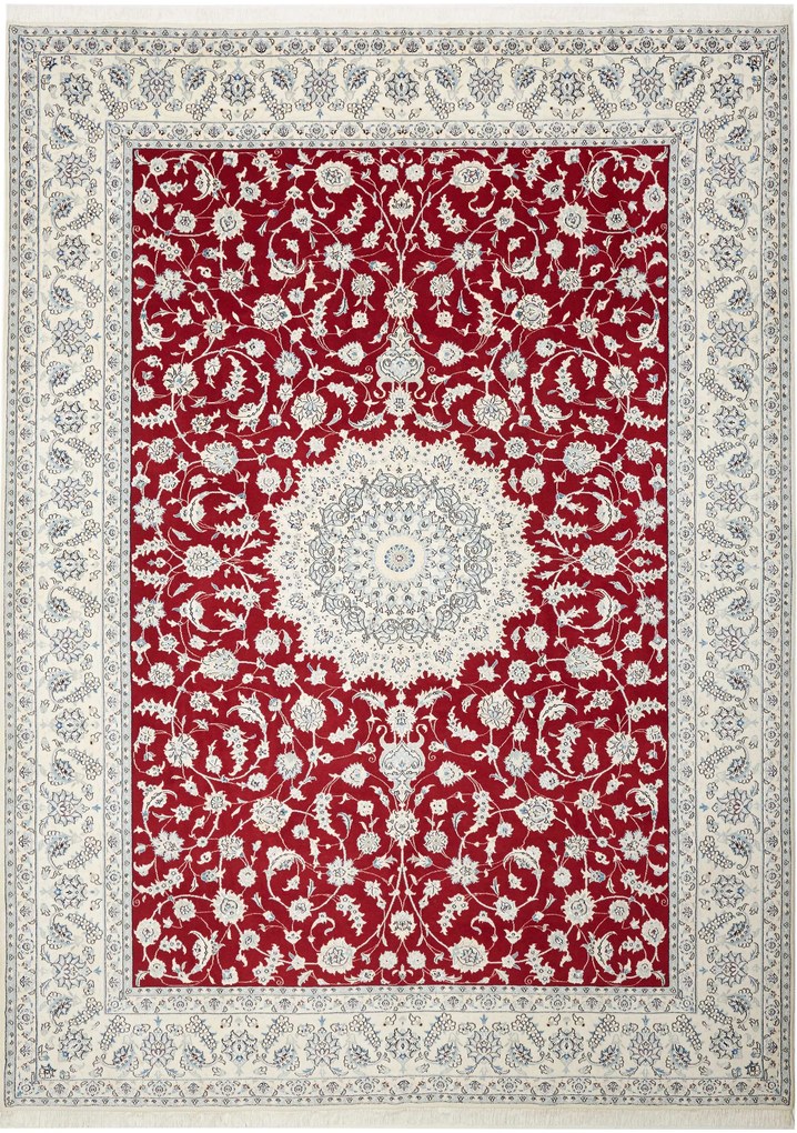 Nain Tappeto 250 x 340 Rosso (Iran) Annodato A Mano