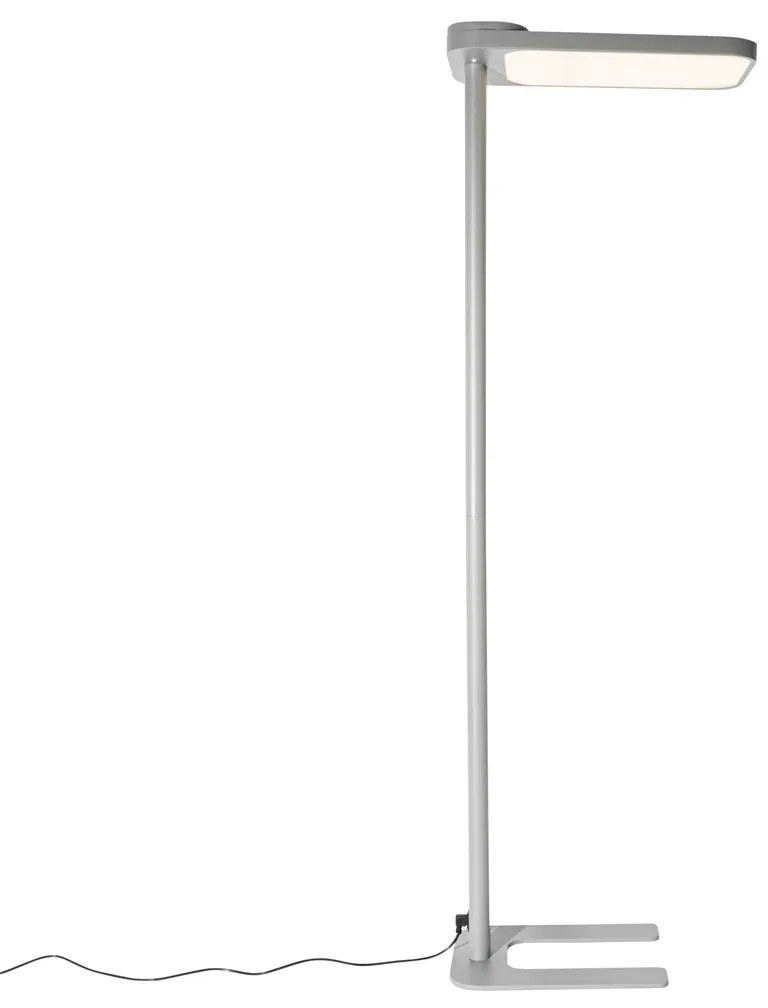 Lampada da terra a luce diurna grigia quadrata con LED e dimmer - Guzo