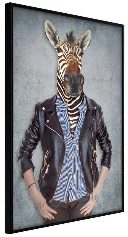 Poster  Animal Alter Ego: Zebra  Cornice Quadri Cornice nera, Larghezza x Altezza Home decor 30x45