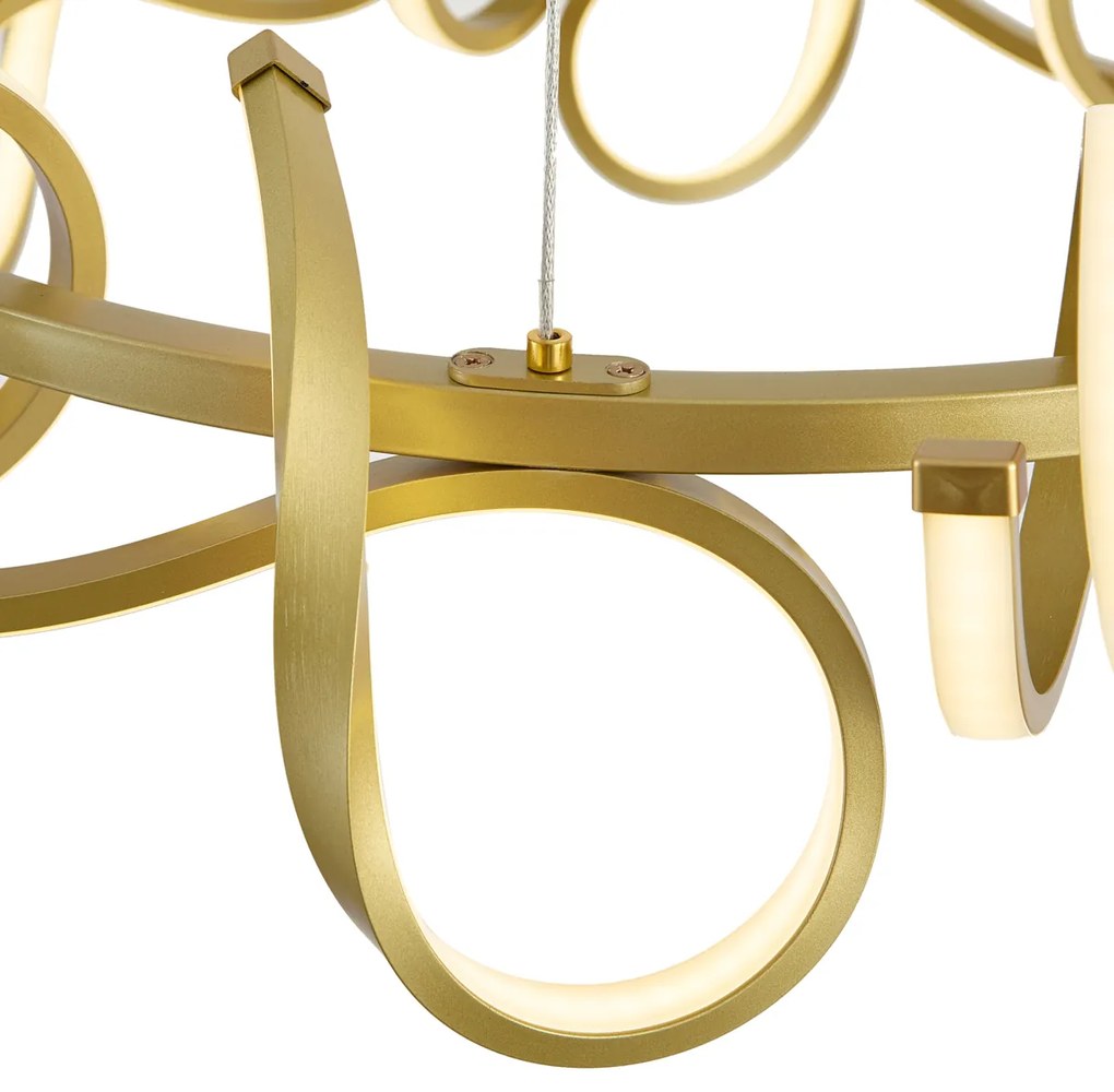 Lampada a sospensione di design oro rotonda dimmerabile a 3 livelli - Krisscross