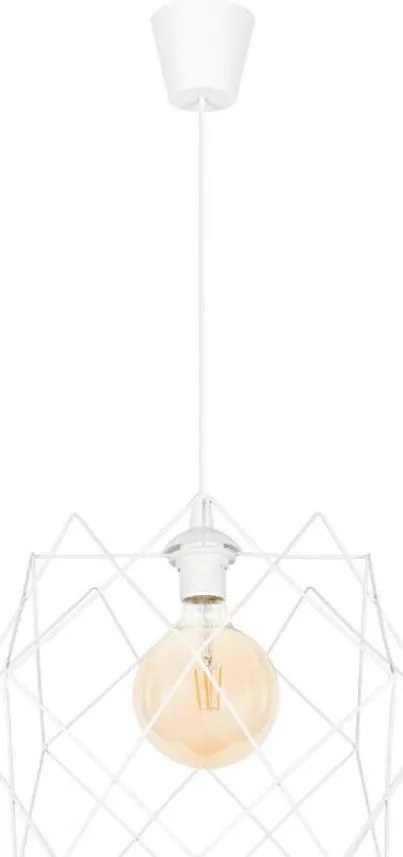 Lampadario a sospensione con filo GALL 1xE27/60W/230V bianco