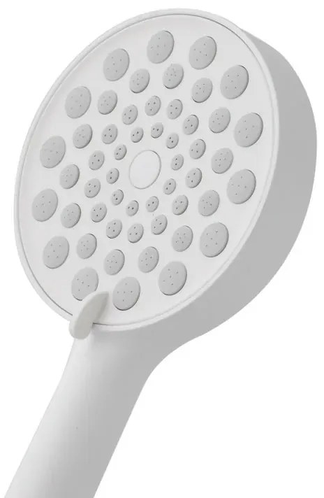 Doccetta tonda 26 cm con tre tipi di getto bianco opaco in ABS Hidra