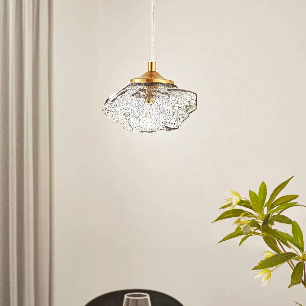 Lampada a sospensione in vetro Piatra Lindby, dimmerabile, Nero, Soggiorno / Sala da pranzo, Vetro, Moderno, Lampada a sospensione