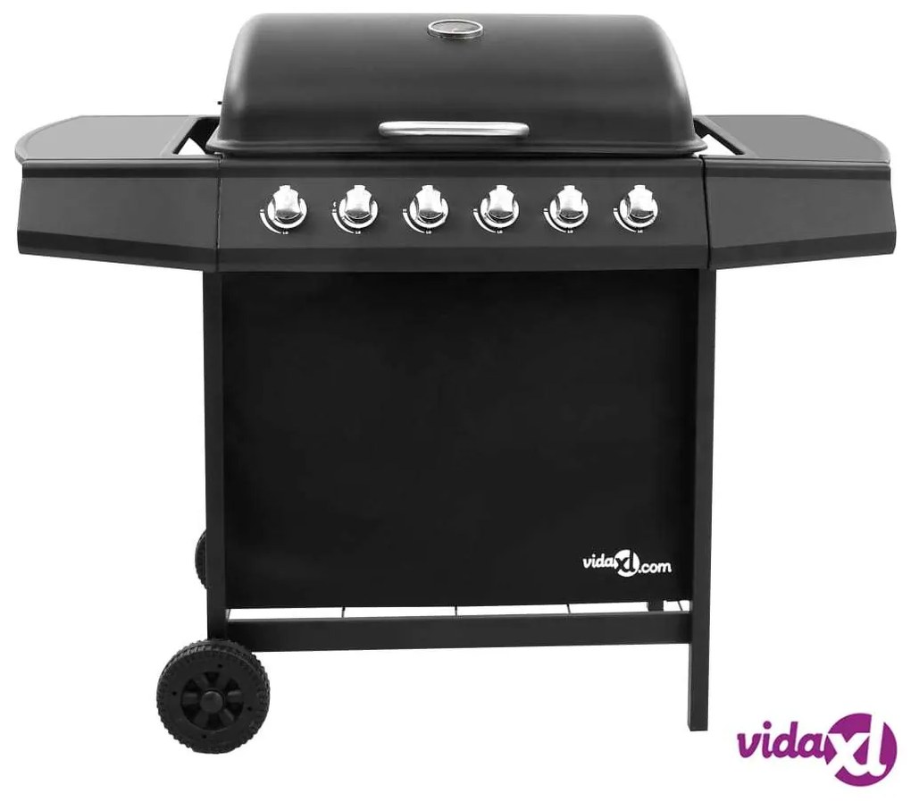 vidaXL Griglia Barbecue a Gas con 6 Bruciatori Nera