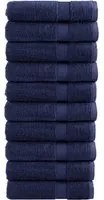 Asciugamani Bagno 10 pz Blu Navy 100x150cm 600gsm 100% Cotone 137265