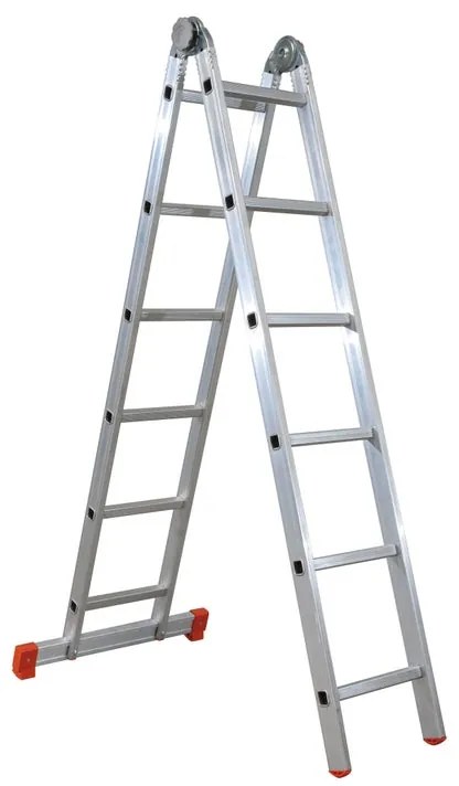 Scala multiposizione FACAL Hobby 2 rampe in alluminio 6 + 6 gradini portata massima 150 kg EN 131 per lavori fino a 4.6 m