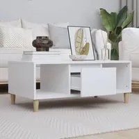 Tavolino da Salotto Bianco 90x50x36,5 cm in Legno Multistrato 821060