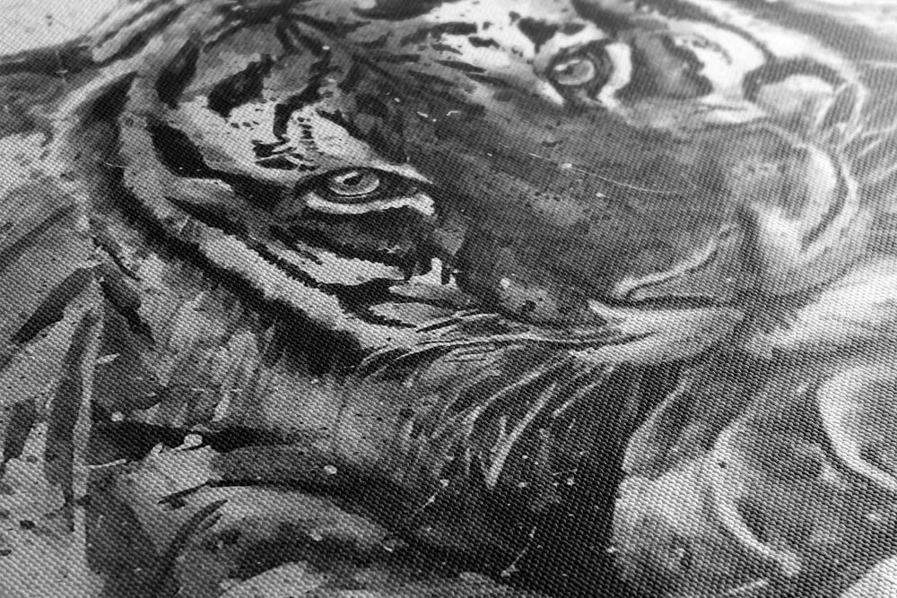 Stampa su tela – Predatore degli animali in bianco e nero