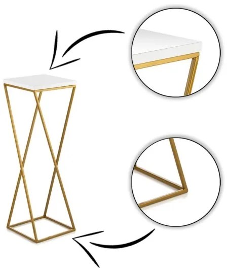 Portafiori LOFT 70x24 cm oro/bianco