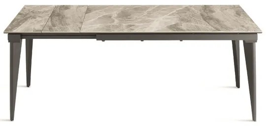 Tavolo allungabile 180 cm ULISSE con top grčs porcellanato effetto Marmo Grigio