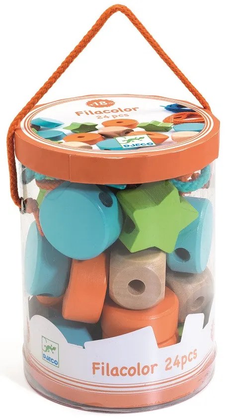 Perle in legno colorate - 24 perle