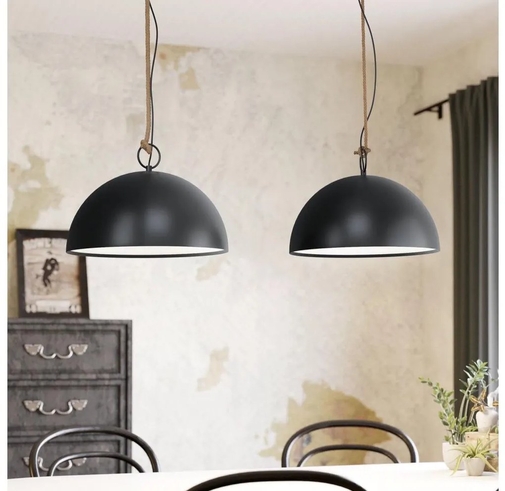Eglo 78444 - Lampadario a sospensione con filo HODSOLL 2xE27/40W/230V nero/marrone