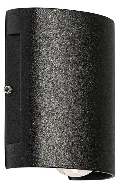 Lampada da parete per esterni nera con LED a 2 luci IP54 - Silly