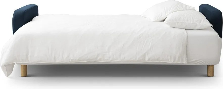 Divano blu scuro allungabile con contenitore 231 cm Elen – Micadoni