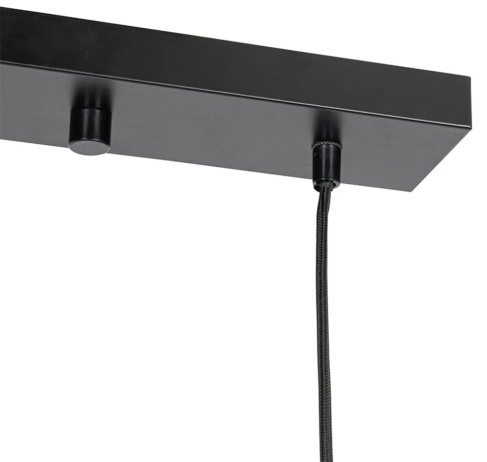 Lampada a sospensione orientale in bambù 3 luci rettangolare - Amira