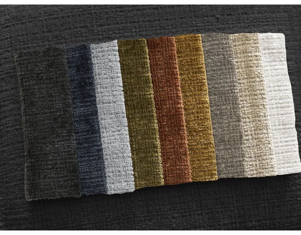 Divano angolare nero (con penisola a sinistra/con chaise lounge) con rivestimento in ciniglia Leonore – Bobochic Paris