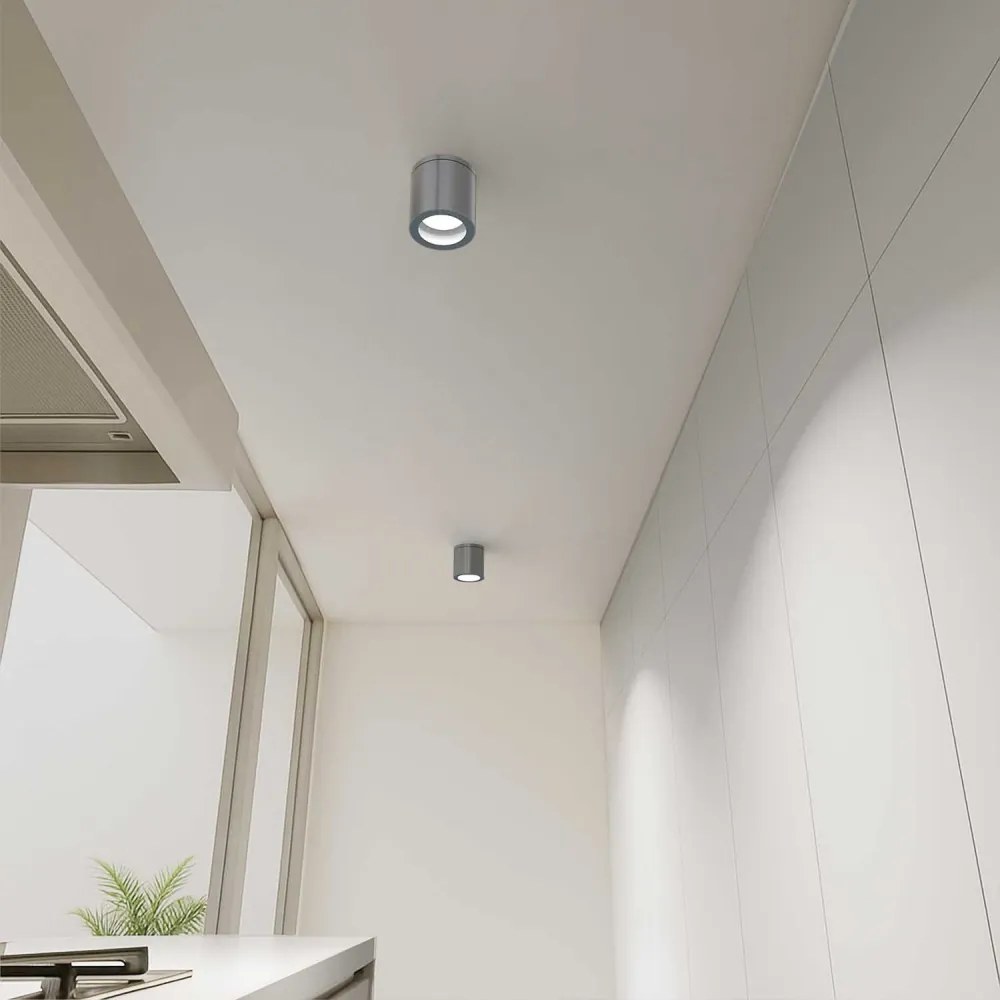 Applique da soffitto IP54 GU10 in Alluminio e Vetro - Inox Colore del corpo Inox