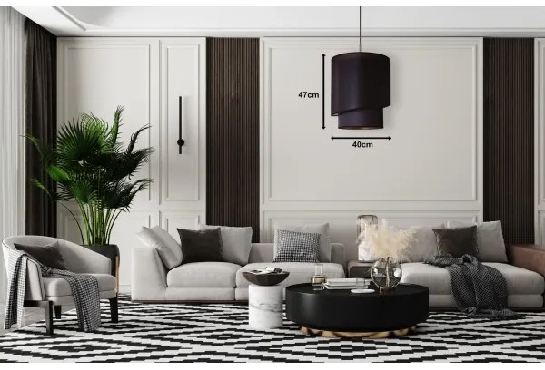 Duolla - Lampadario a sospensione con filo PARIGI 1xE27/15W/230V diametro 40 cm nero/oro