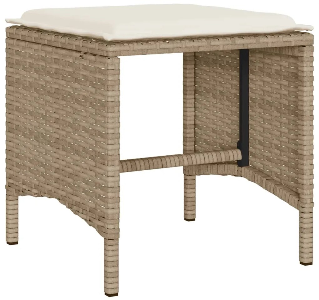 Set divano da giardino 6 pz con cuscini beige in polyrattan