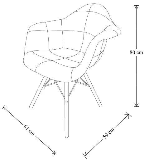 Sedia poltroncina PATCHWORK con gambe in faggio 1 PEZZO