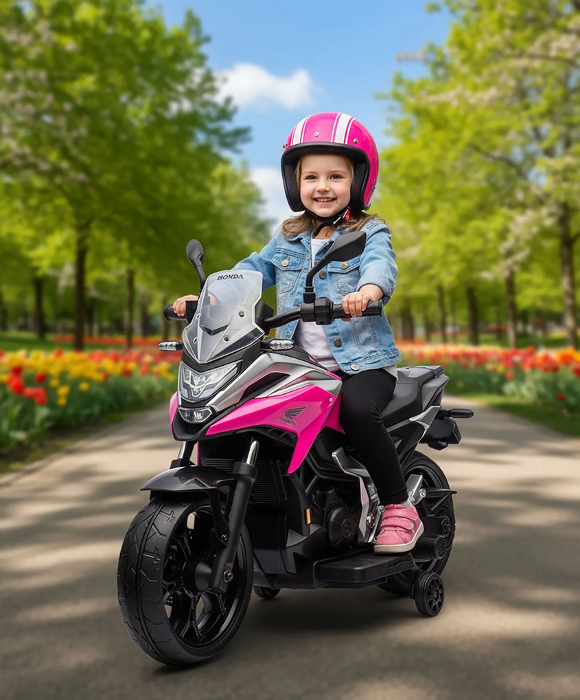 Moto Elettrica per Bambini Licenza Ufficiale Honda NC750X 12V 4,5Ah Rosa...