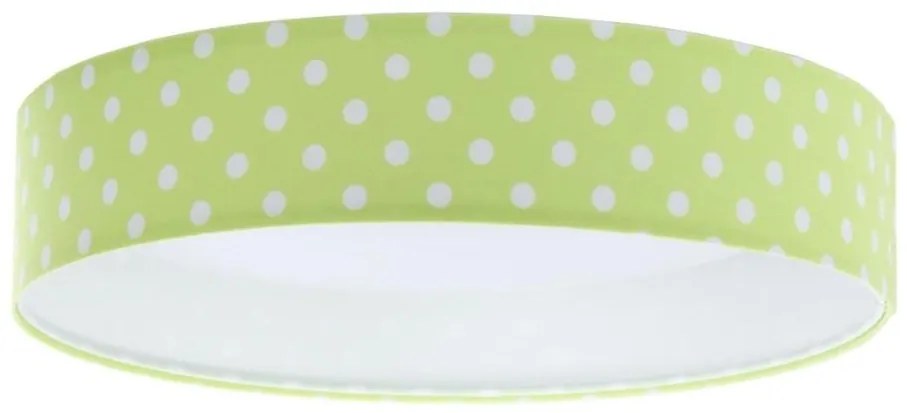 Plafoniera LED GALAXY KIDS 24W 230V verde/bianco a pois