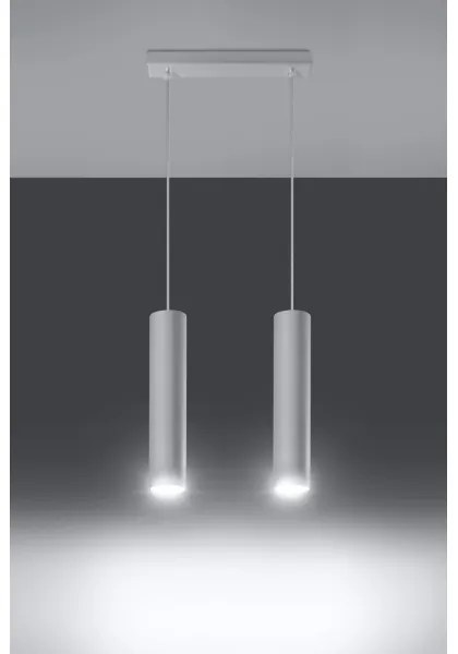 Sollux SL.0324 - Lampadario a sospensione con filo LAGOS 2 2xGU10/10W/230V bianco