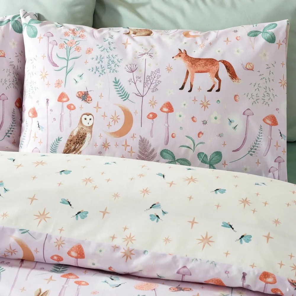 Set copripiumino e federa lavanda per letto matrimoniale 200x200 cm Enchanted Twilight Animals – Catherine Lansfield