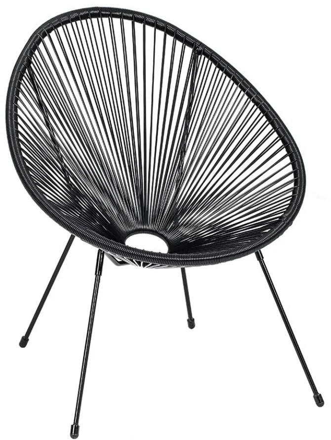 Poltrona da giardino nera in rattan artificiale Avocado - Bonami Selection