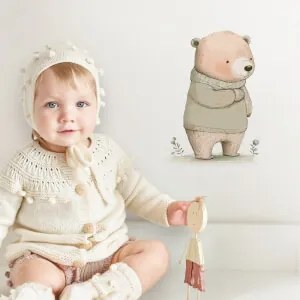 Animaletti adesivi - Orsacchiotto in un maglione | Inspio