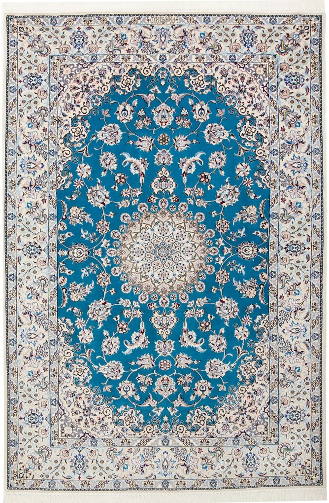 Nain Tappeto persiano 190 x 130 Verde (Iran) Annodato A Mano